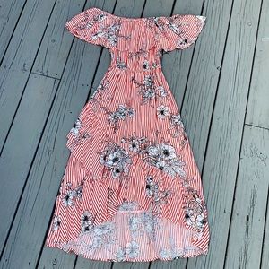 White & Red Striped OTS Boutique Dress